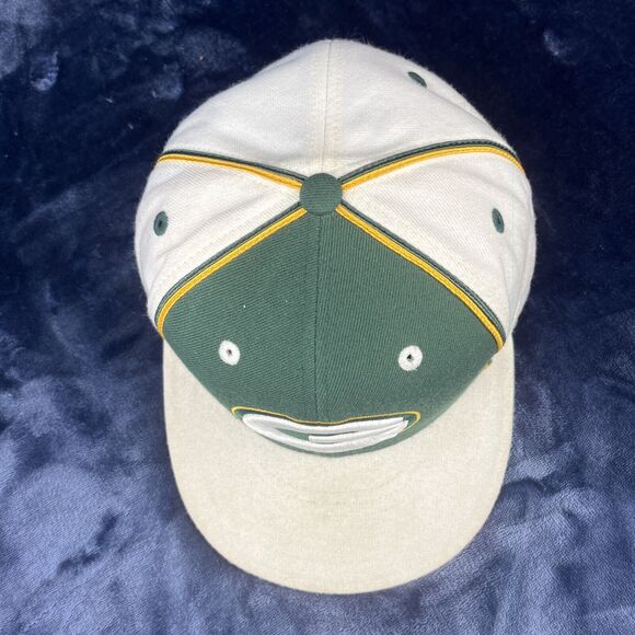 Vintage Reebok Green Bay Packers Hat Fitted 7-3/8 NFL Wool Blend White Big Logo - Picture 3 of 14
